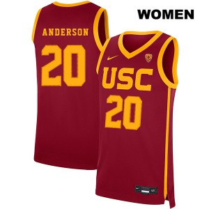 Women's USC #20 Ethan Anderson Red Embroidery Jerseys 735160-428