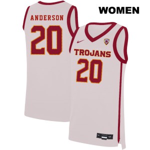 Women's USC #20 Ethan Anderson White Player Jerseys 566403-731