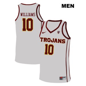 Men's USC Trojans #10 Gus Williams White Official Jersey 275209-559