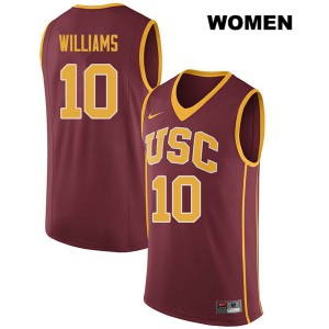 Womens USC #10 Gus Williams Darkred Basketball Jerseys 240520-108
