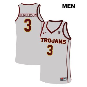 Men's USC Trojans #3 Harrison Henderson White College Jerseys 318161-866