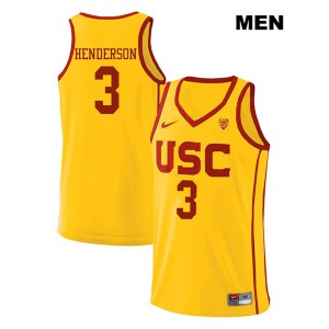 Men USC Trojans #3 Harrison Henderson Yellow College Jerseys 778938-716