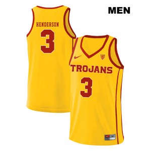 Men USC #3 Harrison Henderson Yellow style2 Official Jerseys 625978-562