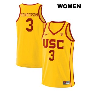 Women USC #3 Harrison Henderson Yellow Basketball Jerseys 739643-429