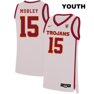 Youth USC #15 Isaiah Mobley White Stitch Jerseys 459833-780