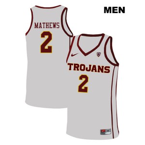 Mens Trojans #2 Jonah Mathews White Official Jersey 189326-546