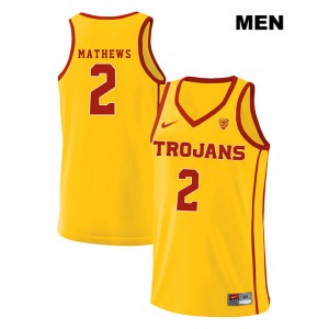 Men Trojans #2 Jonah Mathews Yellow style2 Basketball Jersey 786993-793