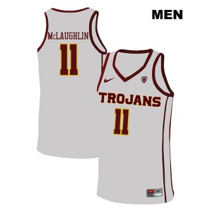 Men Trojans #11 Jordan McLaughlin White Embroidery Jerseys 214747-653