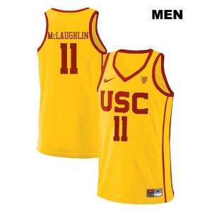 Men Trojans #11 Jordan McLaughlin Yellow Stitched Jerseys 198437-876