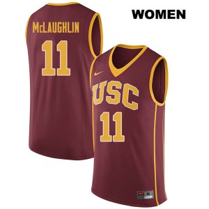 Women Trojans #11 Jordan McLaughlin Darkred Official Jerseys 383376-496