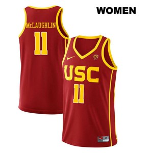 Women's Trojans #11 Jordan McLaughlin Red Embroidery Jerseys 911732-110