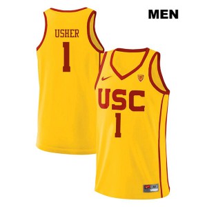 Men's Trojans #1 Jordan Usher Yellow Alumni Jersey 215544-584