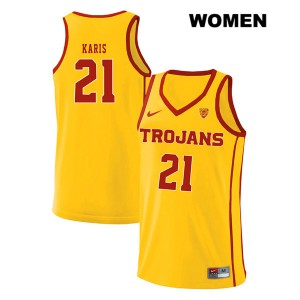 Womens USC #21 Kurt Karis Yellow style2 College Jerseys 384704-423