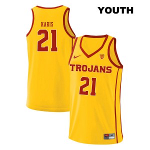 Youth USC #21 Kurt Karis Yellow style2 University Jersey 601440-308