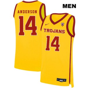 Mens Trojans #14 McKay Anderson Yellow College Jersey 338980-662