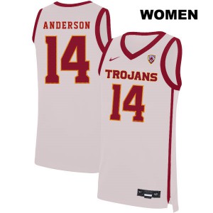 Women USC Trojans #14 McKay Anderson White NCAA Jersey 554911-606