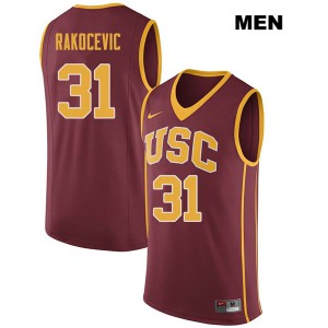 Mens USC Trojans #31 Nick Rakocevic Darkred Official Jersey 642798-853