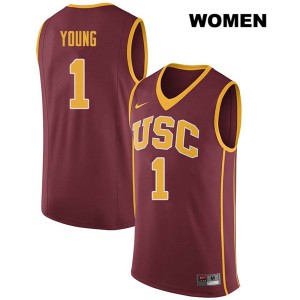 Womens USC Trojans #1 Nick Young Darkred NCAA Jersey 431104-264