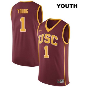 Youth Trojans #1 Nick Young Darkred Official Jersey 736133-546