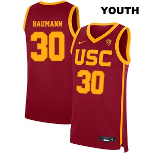Youth Trojans #30 Noah Baumann Red Player Jersey 923462-641