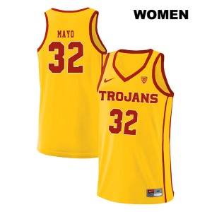 Women USC #32 O.J. Mayo Yellow style2 College Jerseys 568321-164