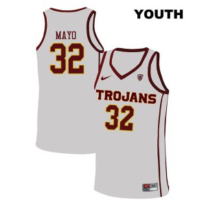 Youth Trojans #32 O.J. Mayo White Basketball Jersey 642960-890