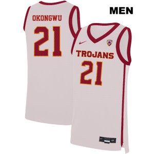 Mens USC Trojans #21 Onyeka Okongwu White Basketball Jersey 506755-596