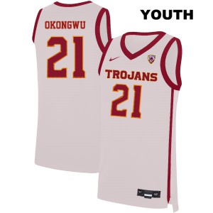 Youth Trojans #21 Onyeka Okongwu White NCAA Jersey 709658-172