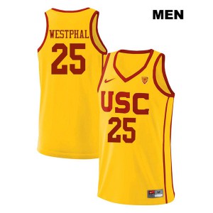 Mens USC Trojans #25 Paul Westphal Yellow University Jersey 798352-680