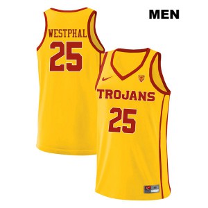 Men Trojans #25 Paul Westphal Yellow style2 Player Jersey 304859-780