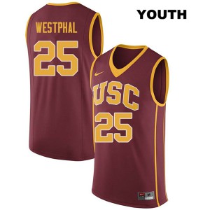 Youth USC #25 Paul Westphal Darkred Stitch Jerseys 797127-783