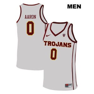 Men's USC #0 Shaqquan Aaron White Embroidery Jerseys 163867-577