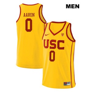 Men USC #0 Shaqquan Aaron Yellow Basketball Jerseys 828579-624