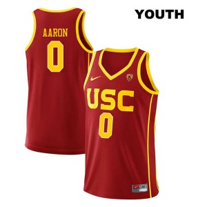 Youth Trojans #0 Shaqquan Aaron Red University Jersey 687441-402