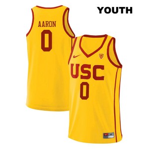 Youth USC Trojans #0 Shaqquan Aaron Yellow Player Jersey 771253-140