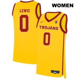 Women Trojans #0 Talin Lewis Yellow Alumni Jersey 458207-175