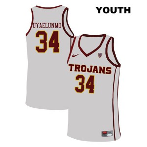 Youth Trojans #34 Victor Uyaelunmo White NCAA Jersey 586364-343