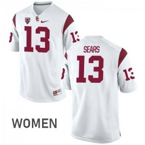 Women's USC #13 Jack Sears White College Jerseys 276595-653