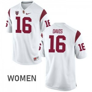 Womens USC #16 Dominic Davis White Football Jerseys 479559-263