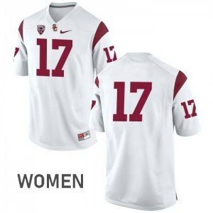 Women's Trojans #17 Josh Imatorbhebhe White No Name Player Jerseys 586620-147