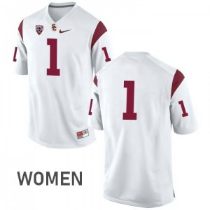 Womens USC #1 Jack Jones White No Name NCAA Jerseys 287217-595
