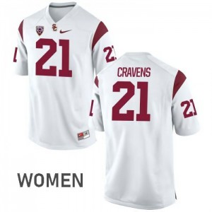 Women USC Trojans #21 Su'a Cravens White Player Jersey 426764-113