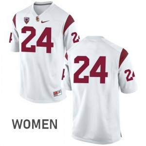 Women USC Trojans #24 Isaiah Langley White No Name Football Jerseys 802601-748