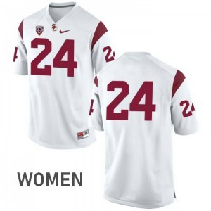 Women USC #24 Jake Russell White No Name College Jerseys 258191-762