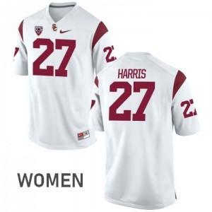 Womens Trojans #27 Ajene Harris White Stitched Jerseys 361394-456