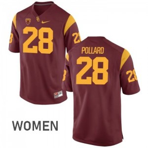 Womens USC Trojans #28 C.J. Pollard White No Name Football Jersey 421344-857