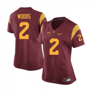 Women's USC #2 Robert Woods Cardinal Stitched Jerseys 531040-933
