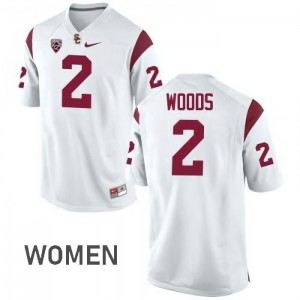 Womens USC #2 Robert Woods White University Jersey 218777-419