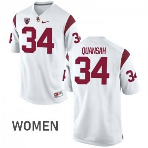 Womens Trojans #34 Yoofi Quansah White Player Jerseys 341784-116