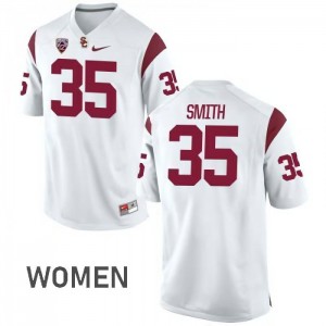Womens Trojans #35 Cameron Smith White High School Jerseys 491580-878